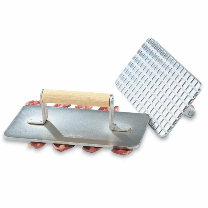 Promo 🎉 Vollrath Kitchen Utensils Vollrath 47708 Stamped Chrome Plated Steel Steak Weight W/ Wood Handle ✔️ 1 Promo 🎉 Vollrath Kitchen Utensils Vollrath 47708 Stamped Chrome Plated Steel Steak Weight W/ Wood Handle ✔️